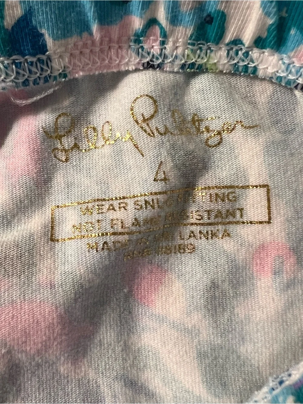 Lilly Pulitzer Dive Bar long pajamas girls size 4